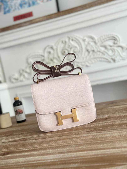 Hermes Constance Epsom Leather 19cm Light Pink Gold H082215 - Default Title - View 1