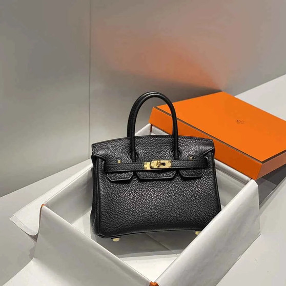 Hermès Birkin Mini Bag 20cm black togo leather with shoulder strap - Default Title - View 1