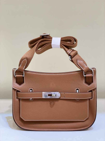 Hermes Jypsiere mini bag Tan Swift Leather Silver H25609 - Default Title - View 1