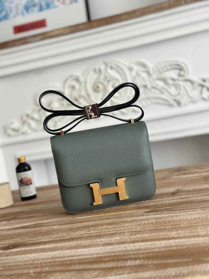 Hermes Constance Epsom Leather 19cm Green Gold H082207 - Default Title - View 1