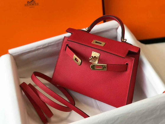 Hermes Kelly Mini II Bag Red Epsom with Gold Hardware 19 - Default Title - View 1