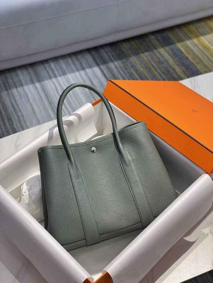 Hermes Garden Party 30 bag Dark Green Togo leather - Default Title - View 1