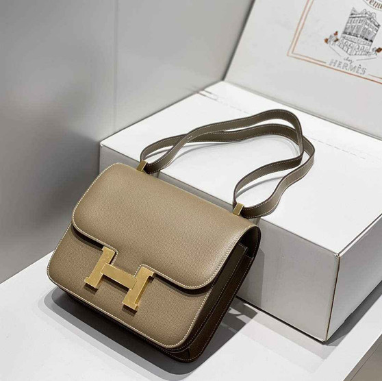 Hermes Constance 23 Box Epsom Leather Gray Gold H082912 - Default Title - View 1