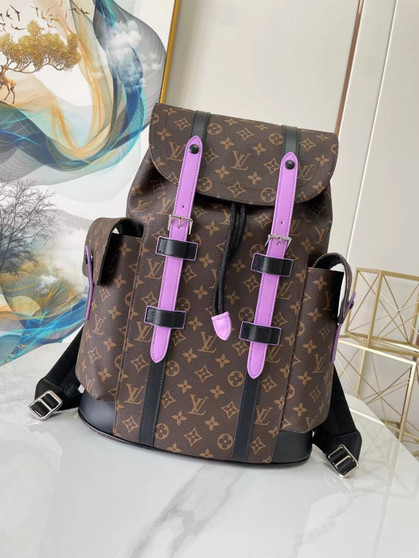 Louis Vuitton M46272 Christopher Backpack MM Monogram Canvas Purple