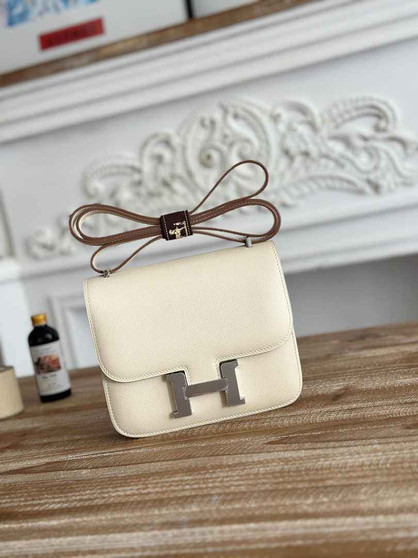 Hermes Constance Epsom Leather 19cm Beige Silver H082202 - Default Title - View 1