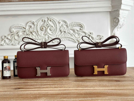 Hermès Constance bag in Wine Red Epsom leather H382691 - Gold - View 1