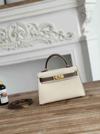Hermes Kelly Bag 19 Beige Epsom Leather Gold H82309 - Default Title - View 1