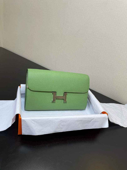 Hermes Constance Long To Go wallet H080126 light green silver - Default Title - View 1