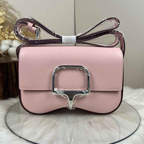 Hermès Della Cavalleria Elan Bag in Pink Epsom Calfskin Silver Hardware - Default Title - View 1