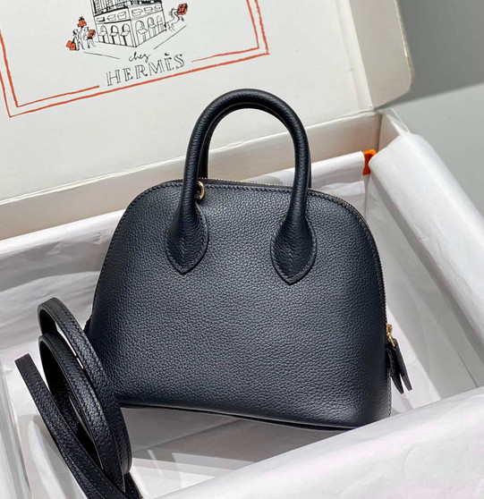 Hermes Bolide 1923 Mini Bag in Black Evercolor Calfskin Gold Hardware - Default Title - View 1