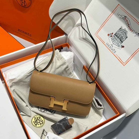 Hermes Constance Box Epsom Leather Apricot Gold H082693 - Default Title - View 1