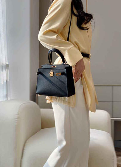 Hermes Kelly Mini II Bag 20 Black Epsom with Gold Hardware - Default Title - View 1