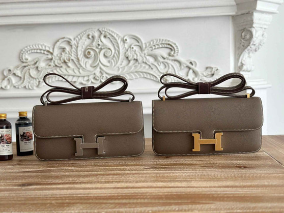 Hermès Constance bag in Gray Epsom leather H382689 - Gold - View 1