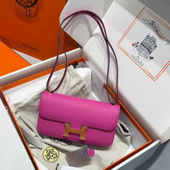 Hermes Constance Box Epsom Leather Plum Gold H082688 - Default Title - View 1