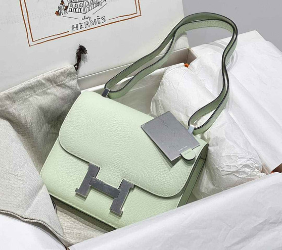 Hermes Constance 23 Box Epsom Leather Light Green Silver H082813 - Default Title - View 1