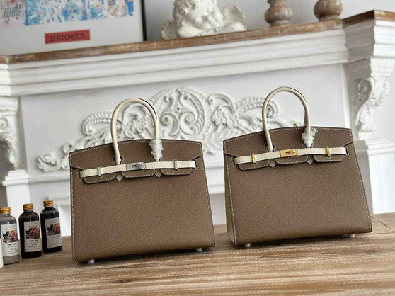 Hermès Birkin 25 Bag Gray Beige Epsom Leather - gold - View 1