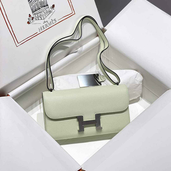 Hermes Constance Box Epsom Leather Light Green Silver H082704 - Default Title - View 1