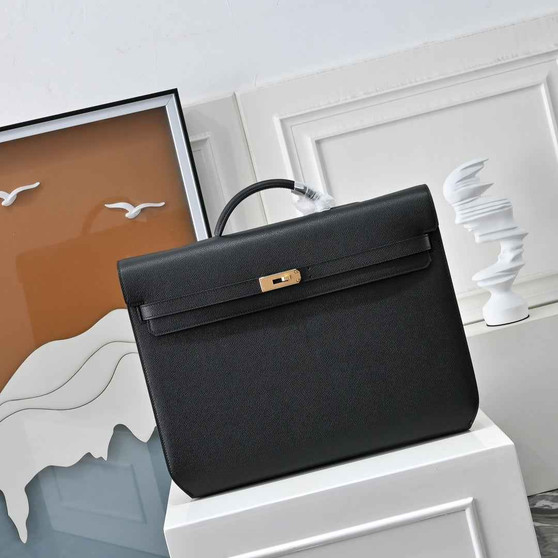 Hermès Kelly Dépêche 36 Briefcase â€?Epsom Calfskin â€?Black - Default Title - View 1