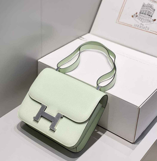 Hermes Constance 23 Box Epsom Leather Light Green Silver H082904 - Default Title - View 1