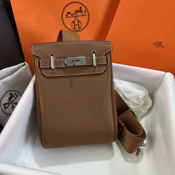 Hermès Kelly A Dos Hac Tan Togo Leather With Silver Hardware 20304 - Default Title - View 1