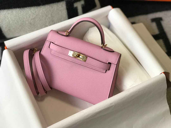 Hermes Kelly Mini II Bag light pink Epsom with Gold Hardware 19 - Default Title - View 1