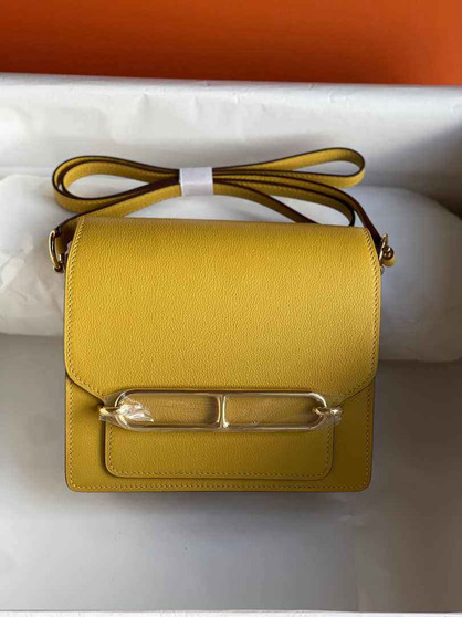 Hermès Mini Roulis Bag Yellow Evercolor Gold Hardware H50314 - Default Title - View 1