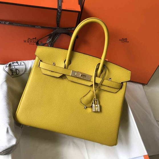 Hermès Birkin 30cm Yellow Togo Gold Hardware - Default Title - View 1