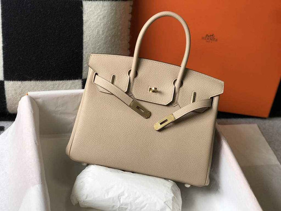 Hermès Birkin 30cm Dark Beige Togo Gold Hardware - Default Title - View 1