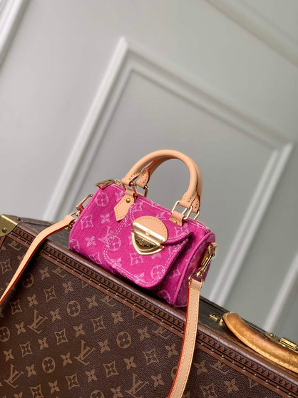 Louis Vuitton Nano Speedy Bag M27603 Fuchsia Denim