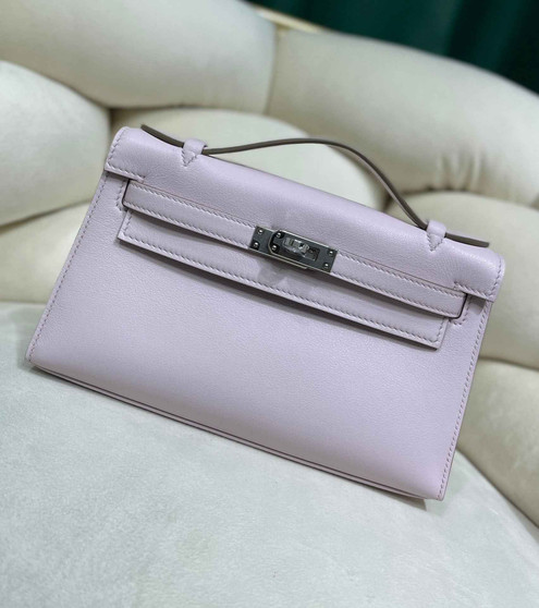 Hermes Kelly Bag 22 Light Purple Swift Leather Silver Hardware - Default Title - View 1