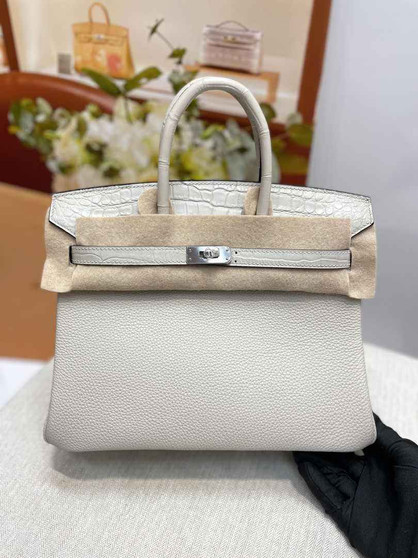 Hermès Birkin Bag Beige Crocodile Togo Gold Hardware H8606 - W25×H20×D13cm - View 1