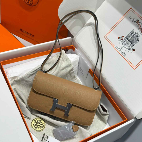 Hermes Constance Box Epsom Leather Apricot Silver H082694 - Default Title - View 1