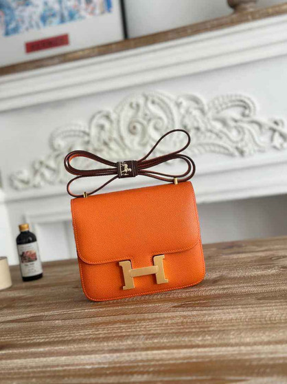 Hermes Constance Epsom Leather 19cm Orange Gold H082230 - Default Title - View 1