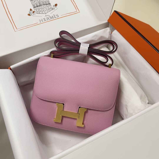 Hermes Constance Bag 19 Pink Epsom Leather Gold H083903 - Default Title - View 1