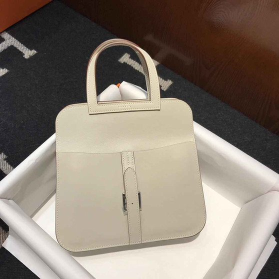 Hermes Mini Halzan 22 Bag Beige Swift Leather H082135 - Default Title - View 1