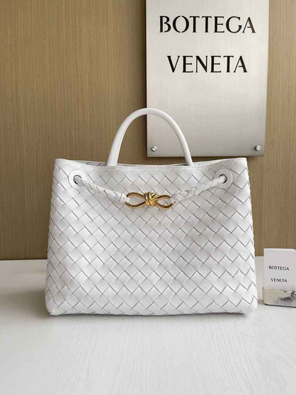 Bottega Veneta Medium Andiamo Bag 743572 Lambskin White