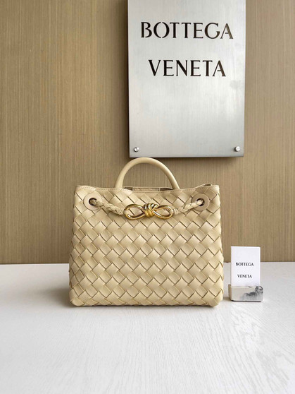 Bottega Veneta Small Andiamo Bag 743568 Lambskin Dark Beige