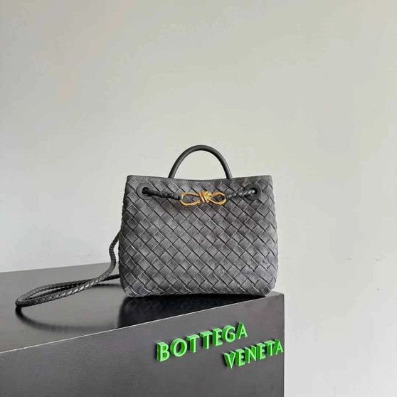 Bottega Veneta Small Andiamo Bag 743568 Suede Gray