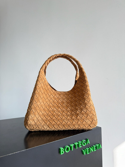 Bottega Veneta Medium Campana Bag 844249 in Suede Brown