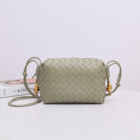 Bottega Veneta Small Loop Camera Bag 723548 Light Gray leather