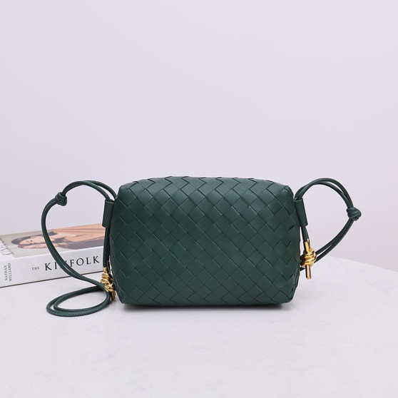 Bottega Veneta Small Loop Camera Bag 723548 Green leather