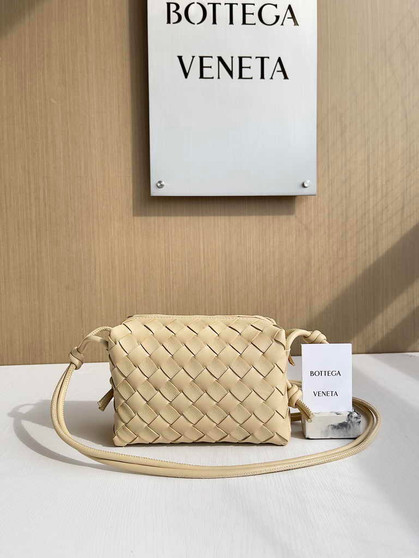 Bottega Veneta Mini Loop Camera Cross-Body Bag 680254 Dark Beige Lambskin