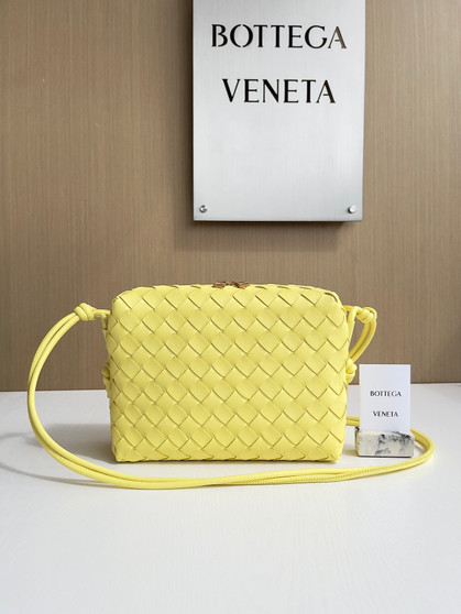 Bottega Veneta Small Loop Camera Bag 680255 Lambskin Yellow