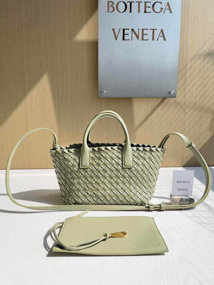 Bottega Veneta Mini Cabat 709464 Army green Intreccio lambskin leather