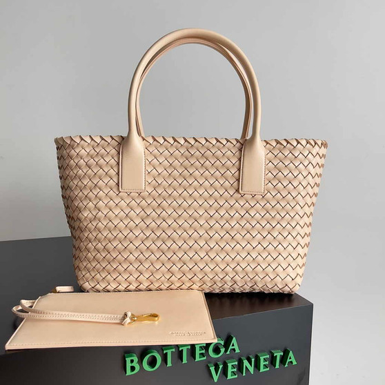 Bottega Veneta Medium Cabat Bag 608810 apricot lambskin leather
