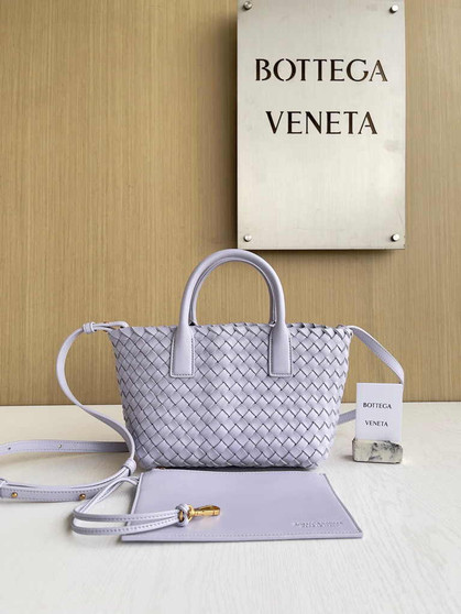 Bottega Veneta Mini Cabat 709464 Intreccio lambskin leather light purple