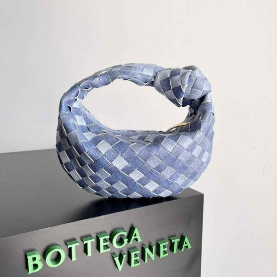 Bottega Veneta Mini Jodie top handle bag 651876 Blue Denim