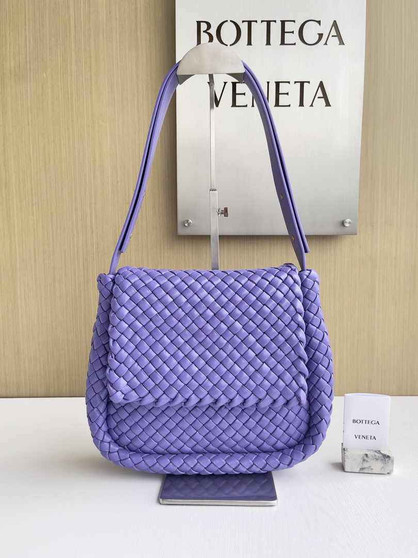 Bottega Veneta Small Cobble Shoulder Bag 709418 Lambskin Purple