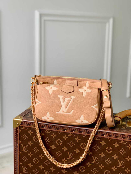 Louis Vuitton Multi Pochette M80399 Tan Monogram Leather