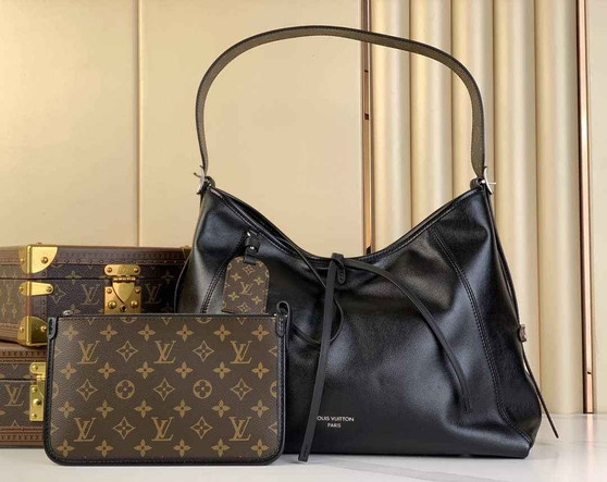 Louis Vuitton CarryAll MM Bag M25143 Black Lambskin